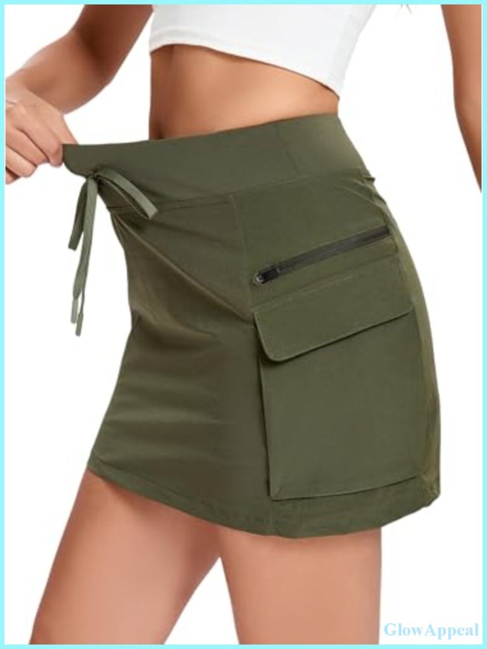 Women's Athletic Skort with Zipper Pockets High Waisted Golf Hiking Skirt with